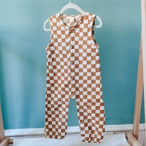Sleeveless Checkered Jumpsuit - Never Worn (18-24 Month/size 100)